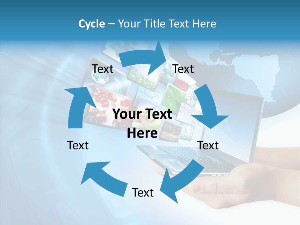 Notebook In Hand Media Broadcasting PowerPoint Template