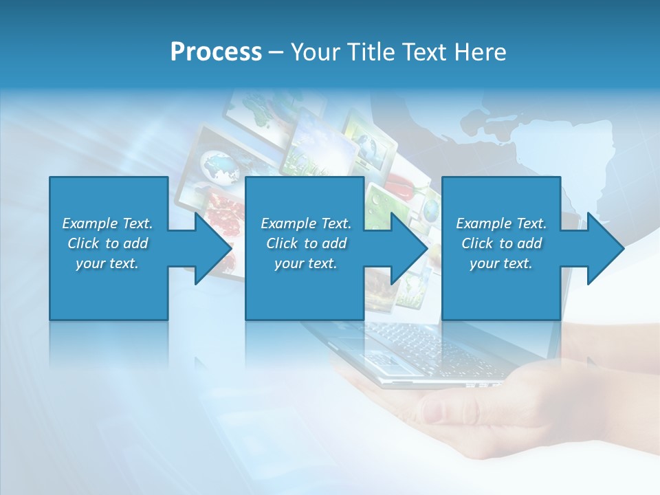 Notebook In Hand Media Broadcasting PowerPoint Template