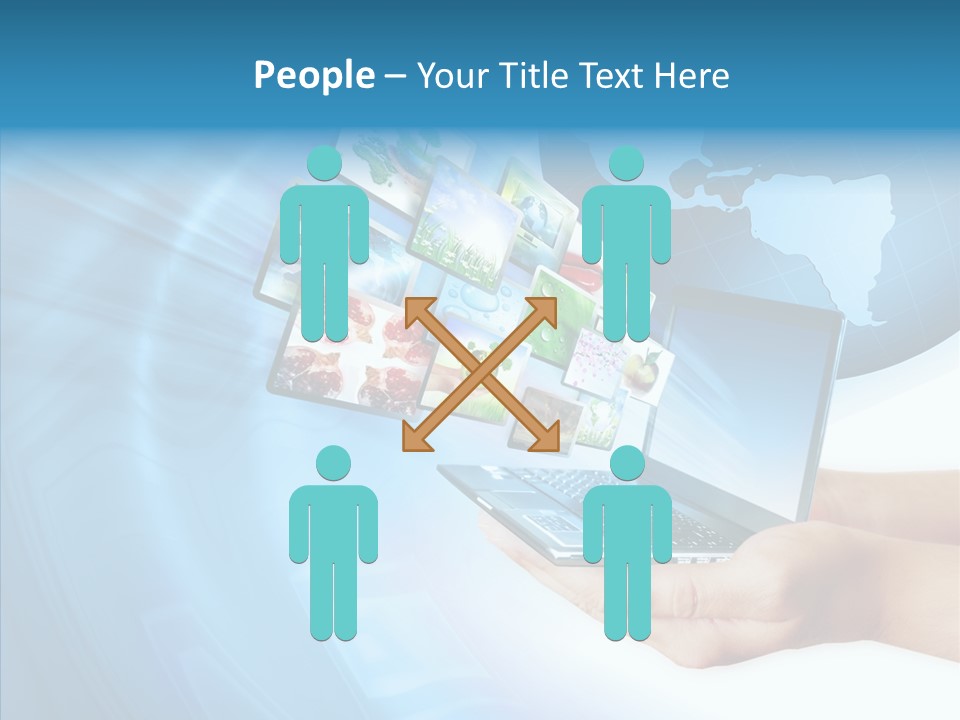 Notebook In Hand Media Broadcasting PowerPoint Template