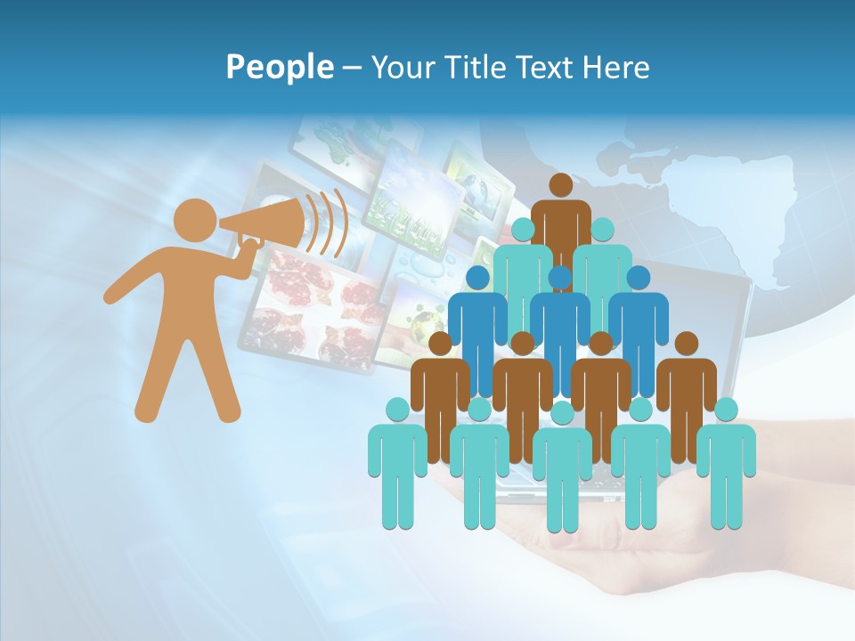 Notebook In Hand Media Broadcasting PowerPoint Template