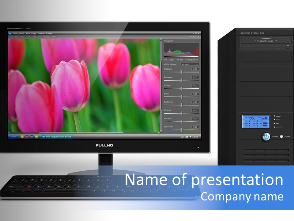 Lcd Widescreen Business PowerPoint Template