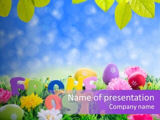 Farben Ostereier F Himmel PowerPoint Template