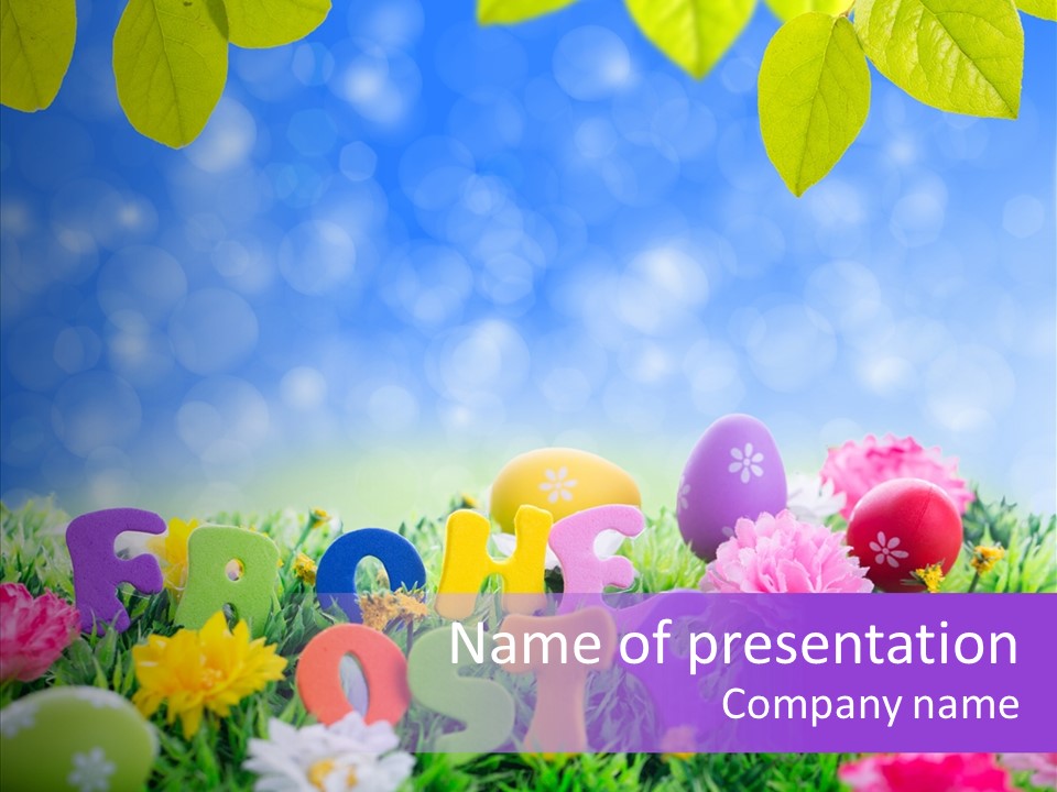 Farben Ostereier F Himmel PowerPoint Template