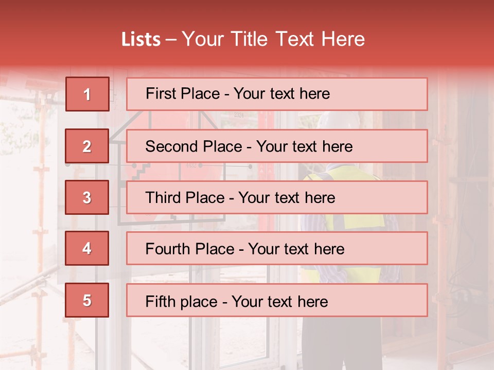 Red Indoors Architect PowerPoint Template