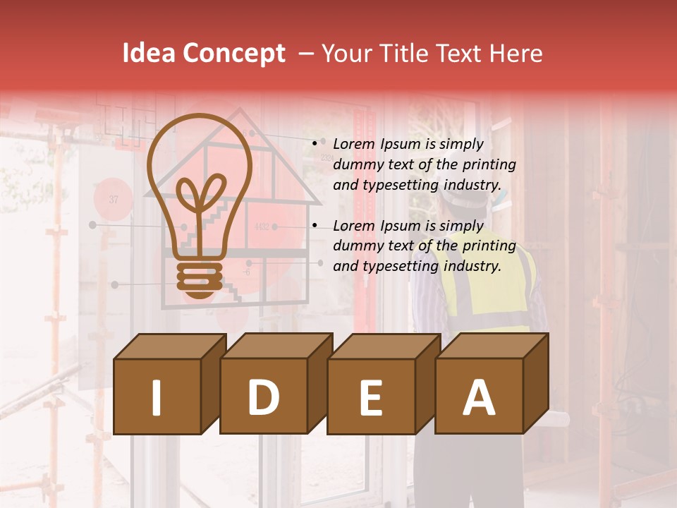 Red Indoors Architect PowerPoint Template