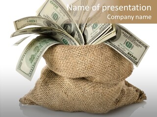 Pile Closeup Currency PowerPoint Template