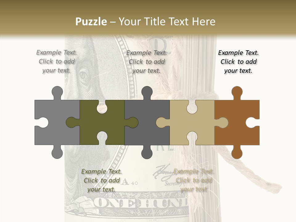 Objects Tightened Cash PowerPoint Template