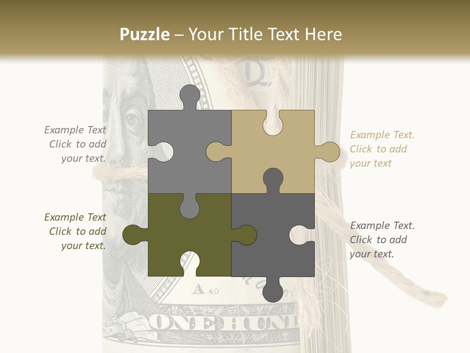Objects Tightened Cash PowerPoint Template