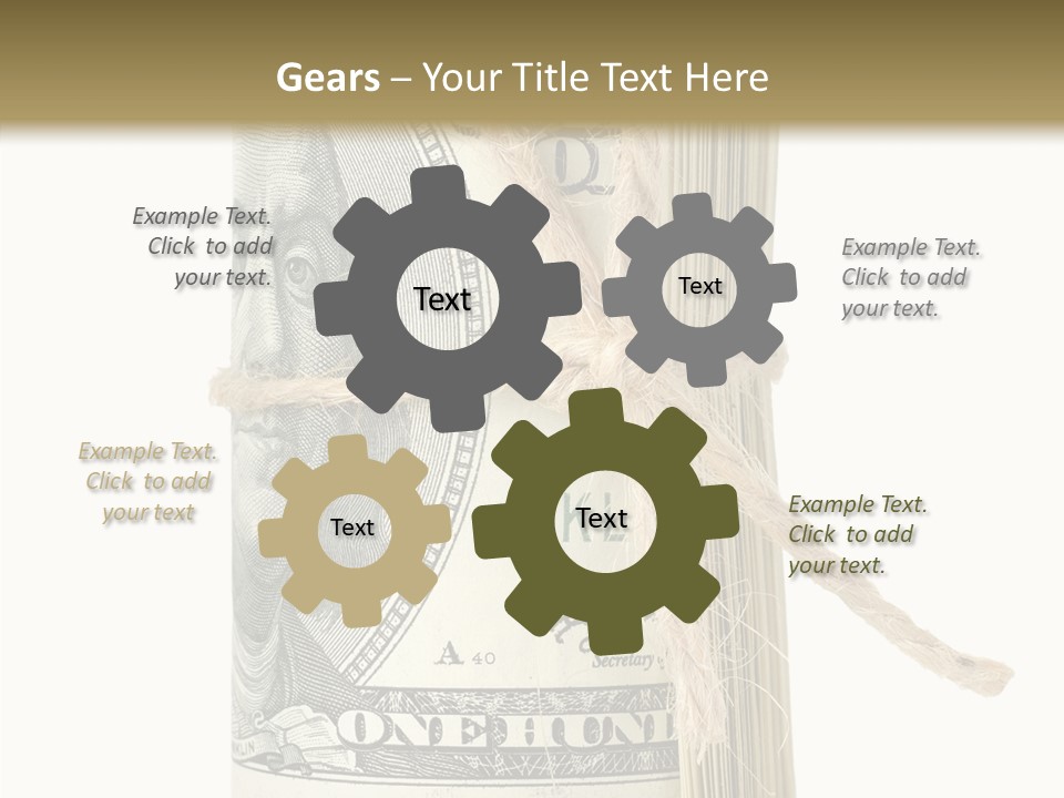 Objects Tightened Cash PowerPoint Template
