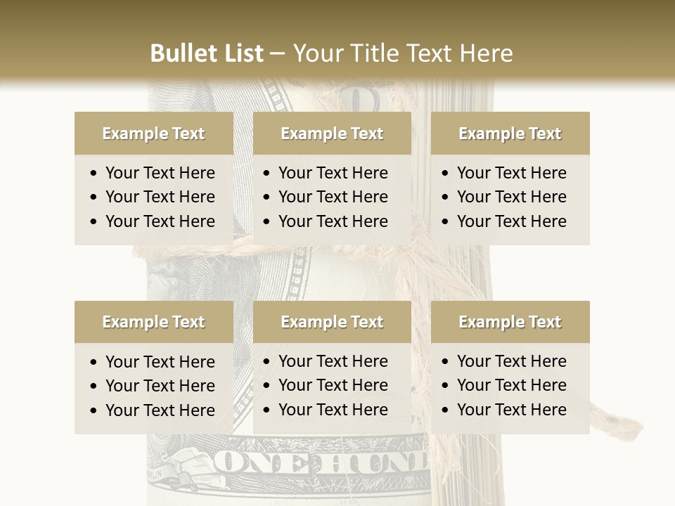 Objects Tightened Cash PowerPoint Template