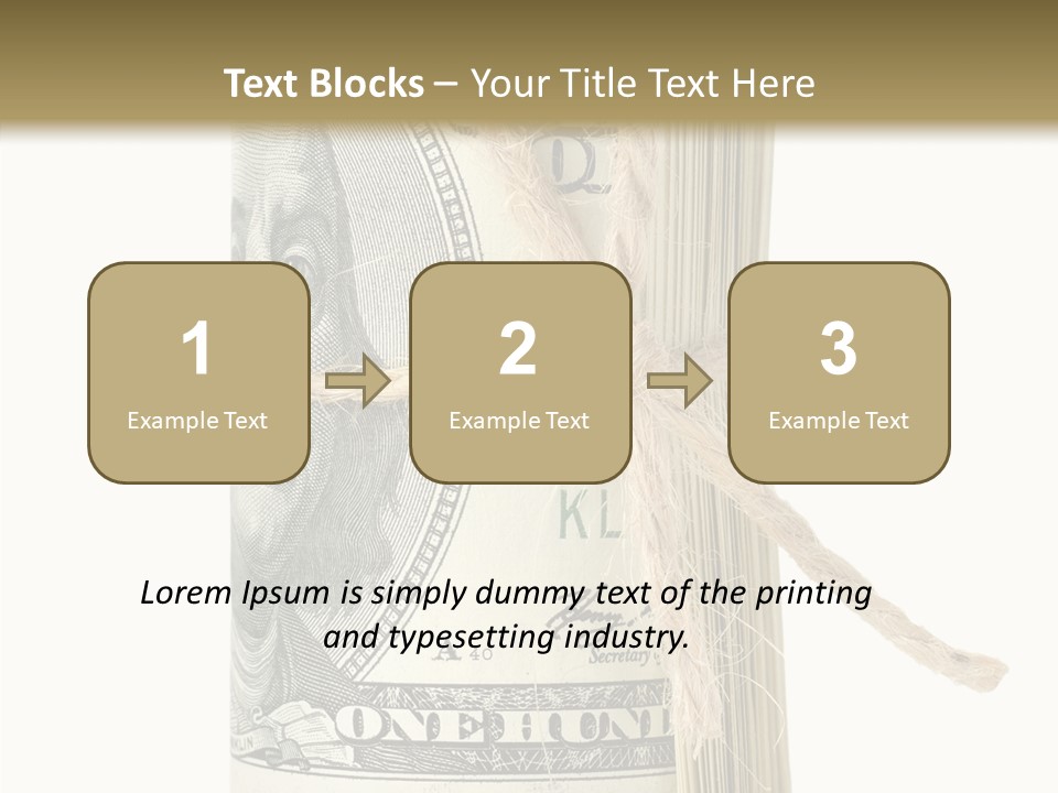 Objects Tightened Cash PowerPoint Template
