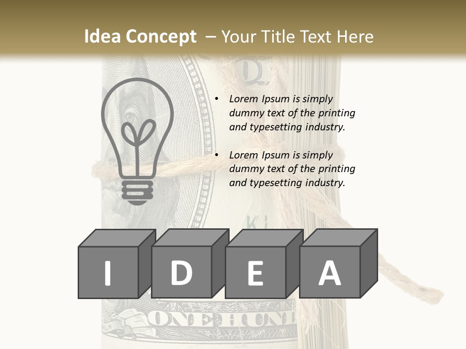Objects Tightened Cash PowerPoint Template