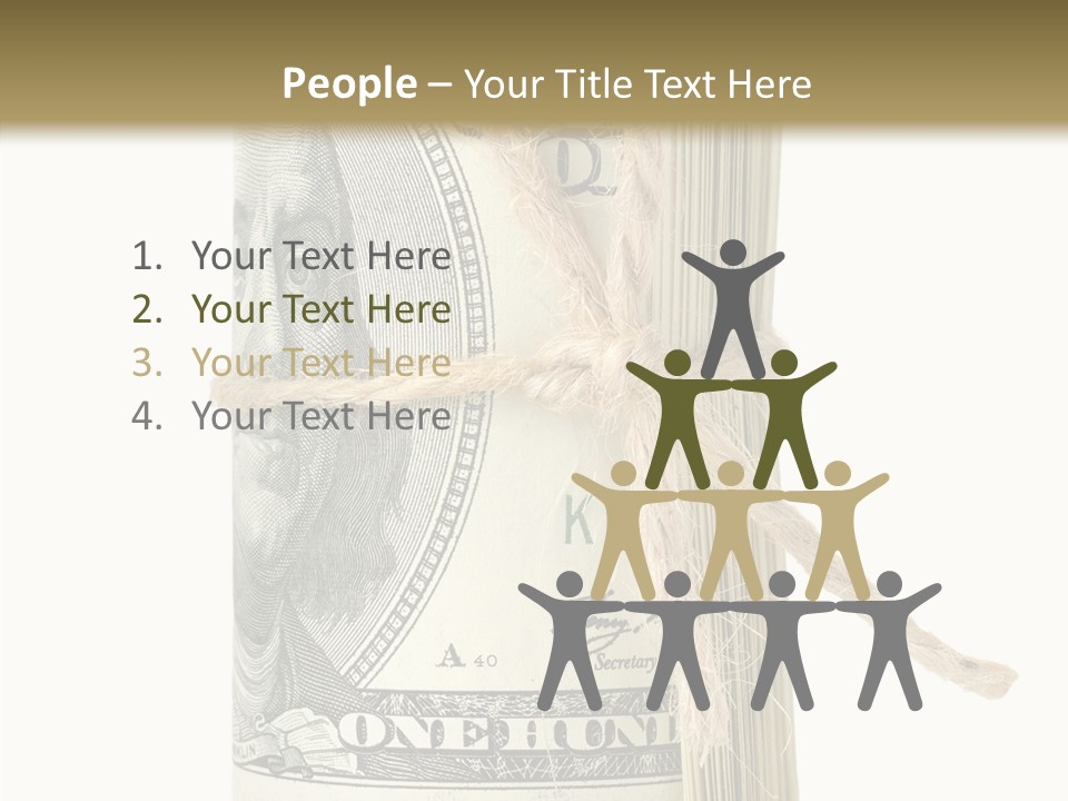 Objects Tightened Cash PowerPoint Template