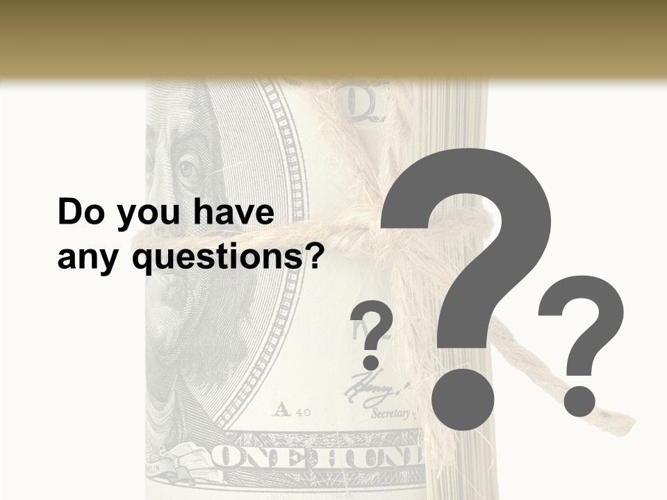 Objects Tightened Cash PowerPoint Template