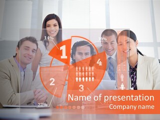 Staff Hologram Smiling PowerPoint Template