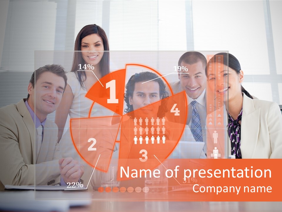 Staff Hologram Smiling PowerPoint Template