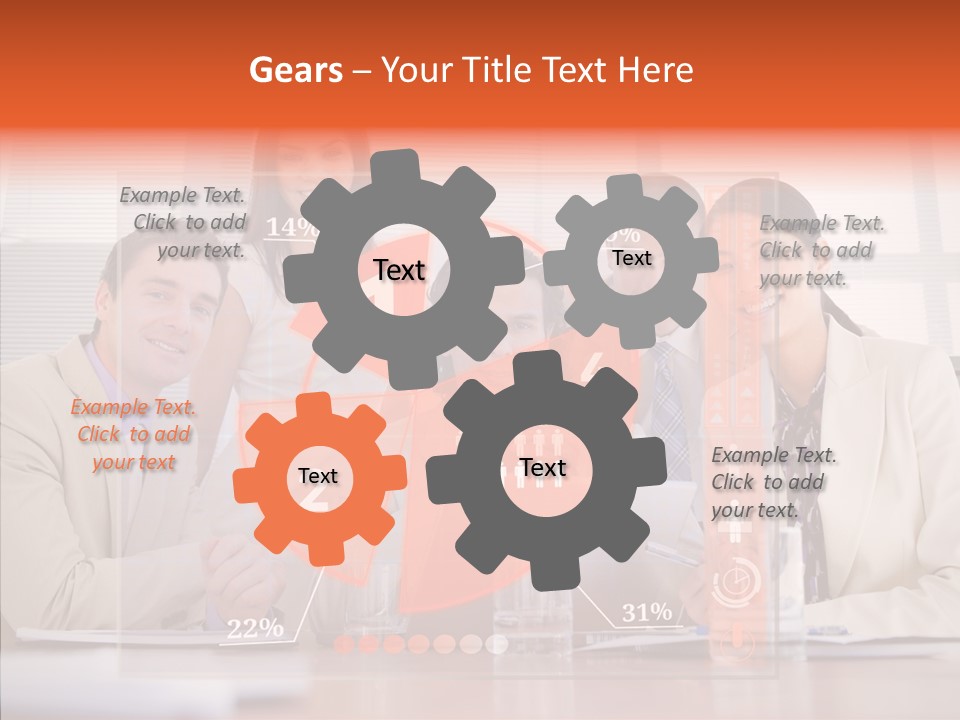 Staff Hologram Smiling PowerPoint Template