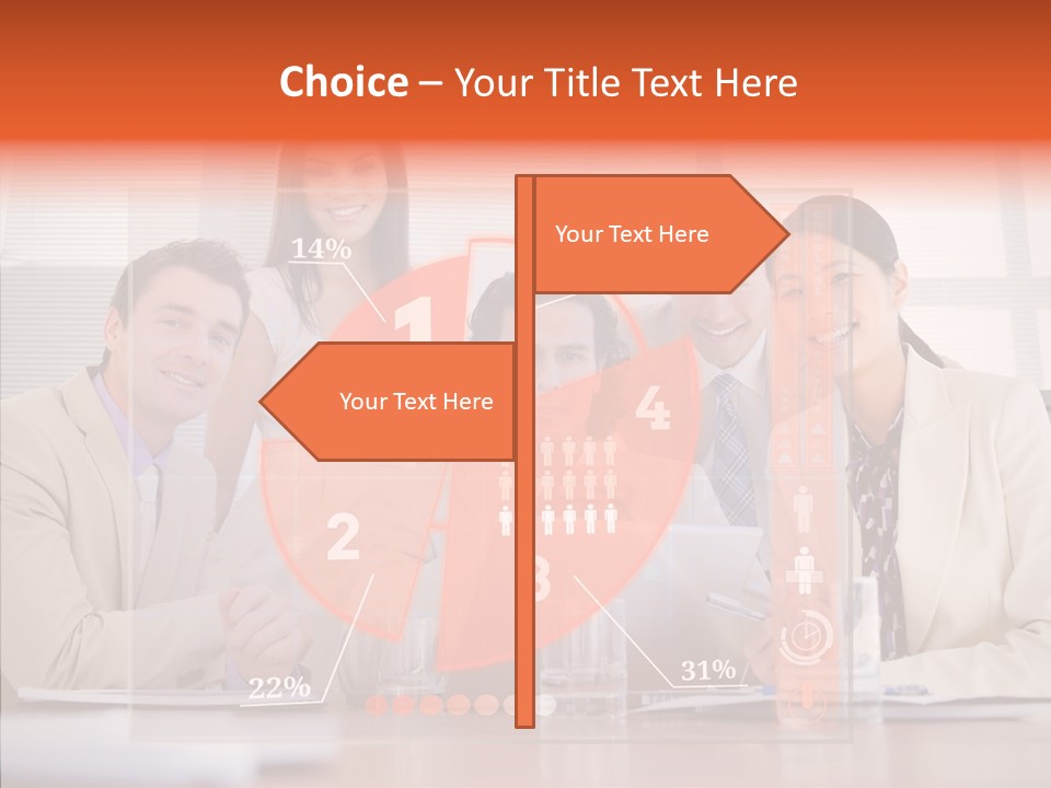 Staff Hologram Smiling PowerPoint Template