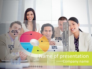 Holographic Male Caucasian PowerPoint Template