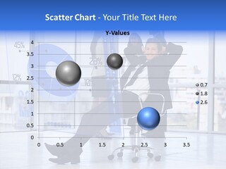 Pie Chart Illustration Chair PowerPoint Template