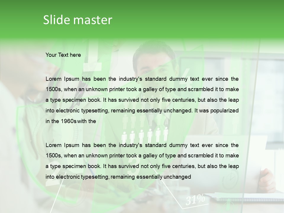 Graph Discussing Positive PowerPoint Template