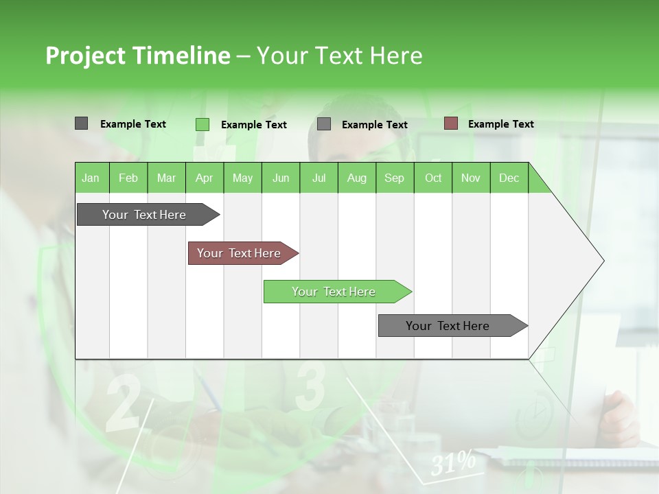 Graph Discussing Positive PowerPoint Template