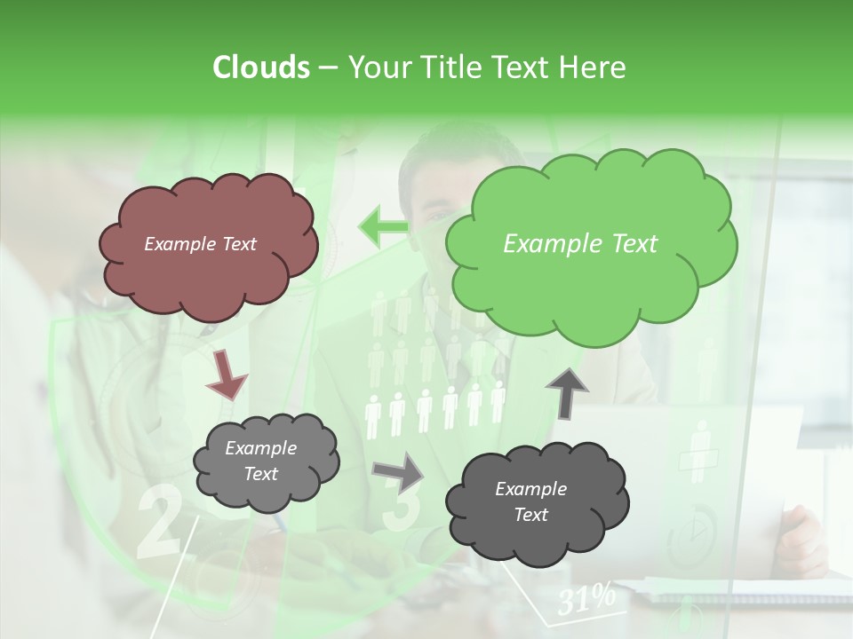 Graph Discussing Positive PowerPoint Template