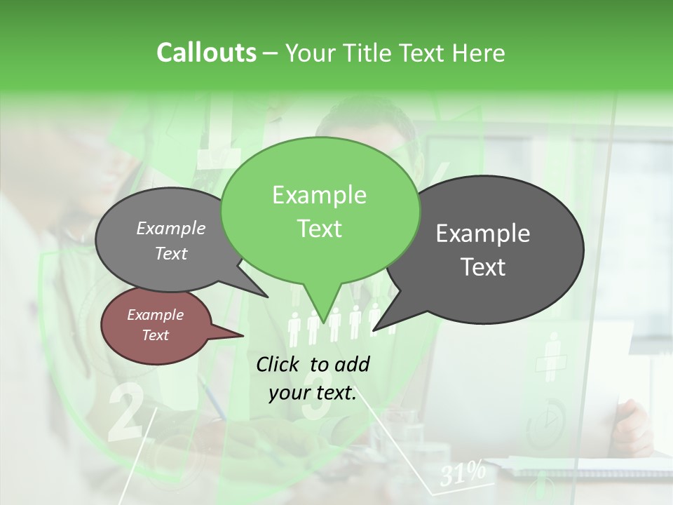 Graph Discussing Positive PowerPoint Template
