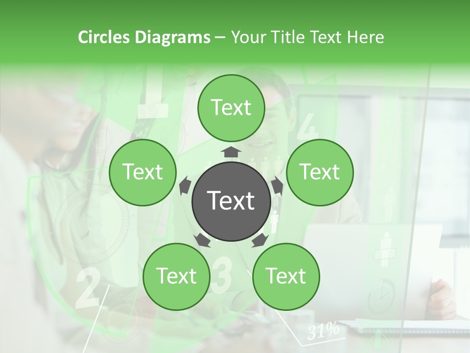 Graph Discussing Positive PowerPoint Template