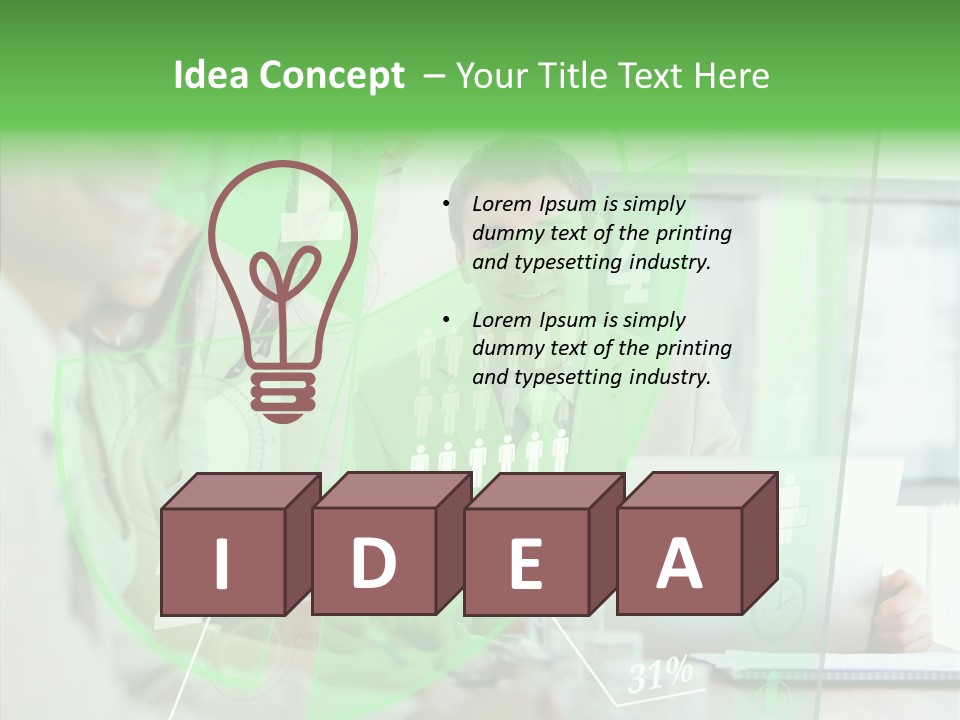 Graph Discussing Positive PowerPoint Template