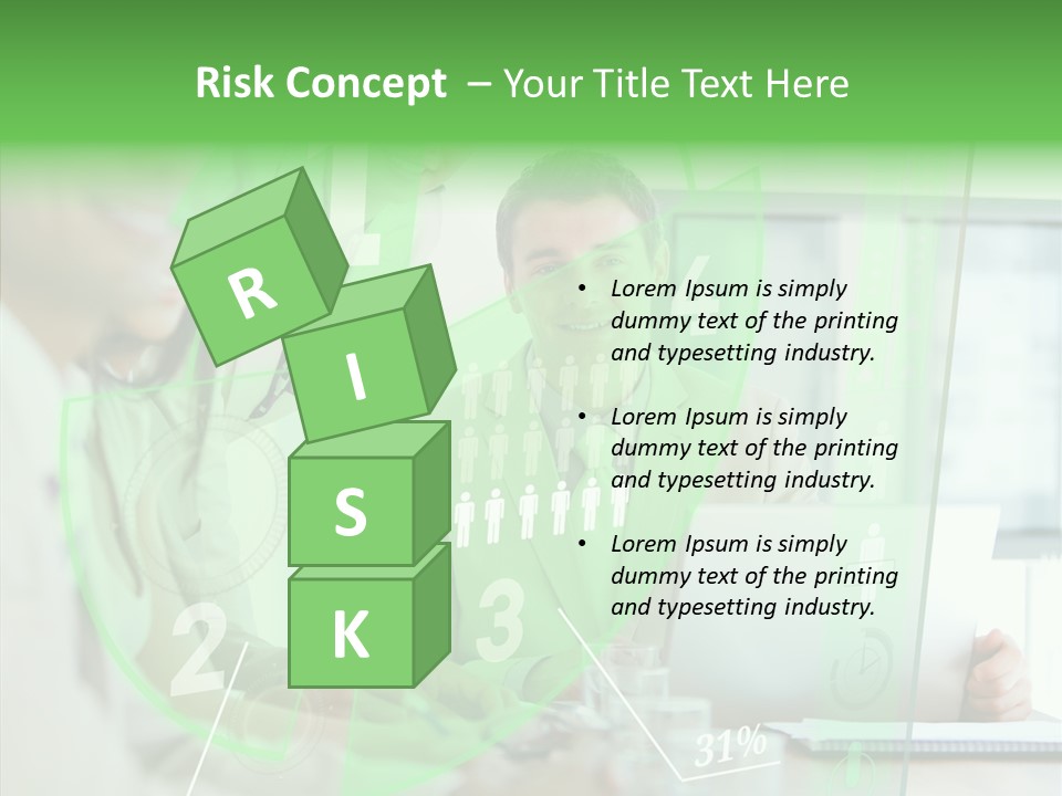 Graph Discussing Positive PowerPoint Template