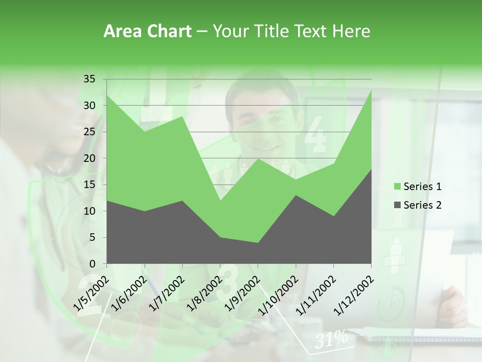 Graph Discussing Positive PowerPoint Template