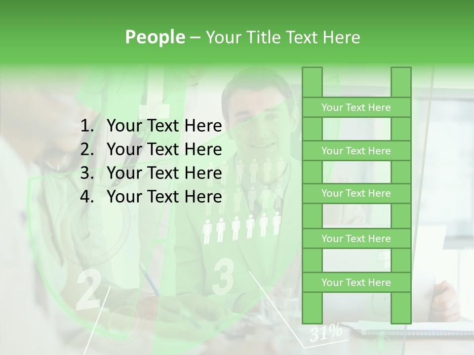 Graph Discussing Positive PowerPoint Template