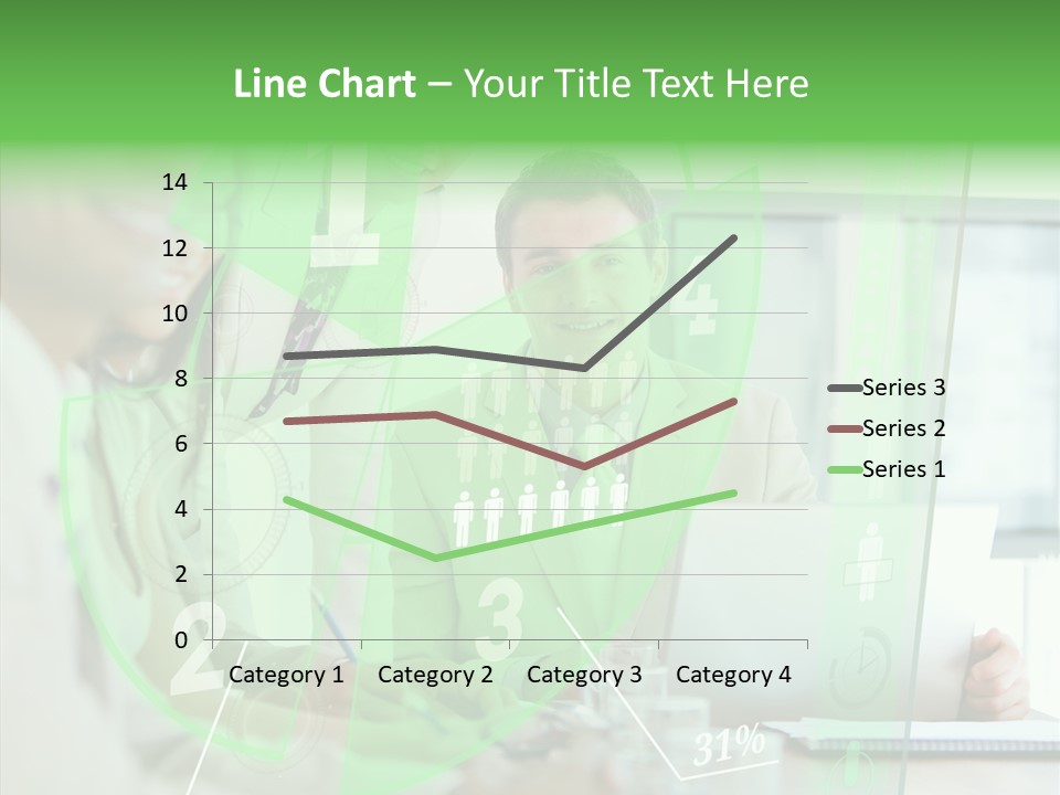 Graph Discussing Positive PowerPoint Template