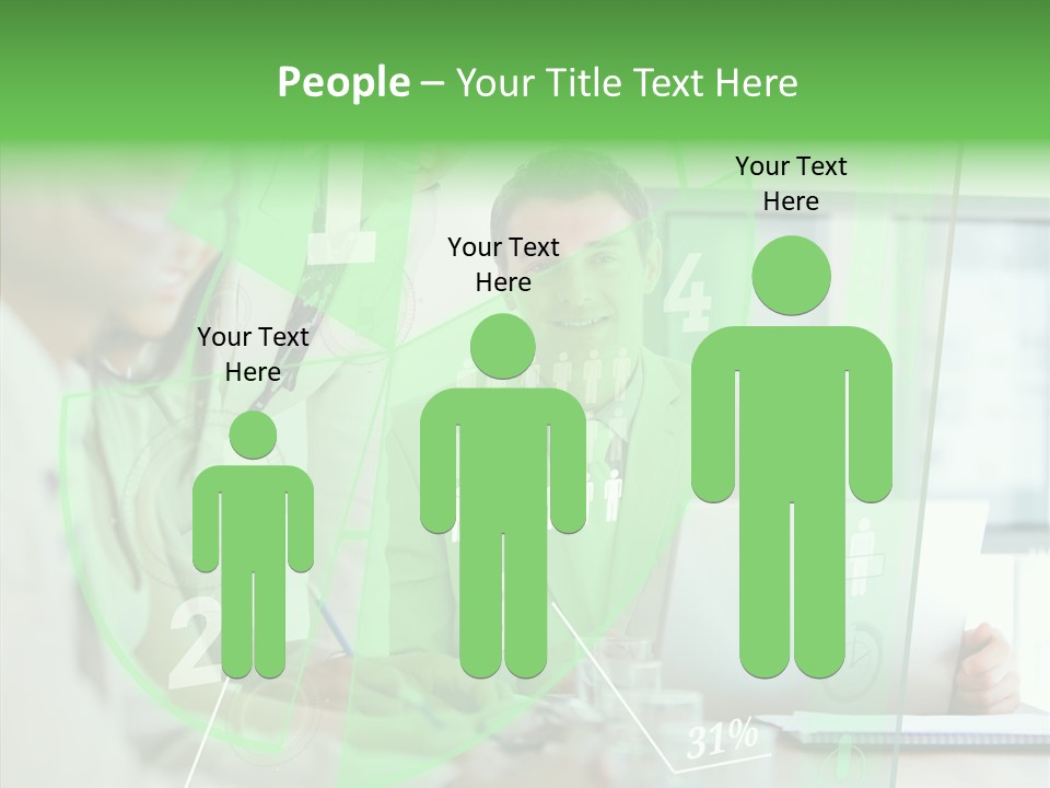 Graph Discussing Positive PowerPoint Template