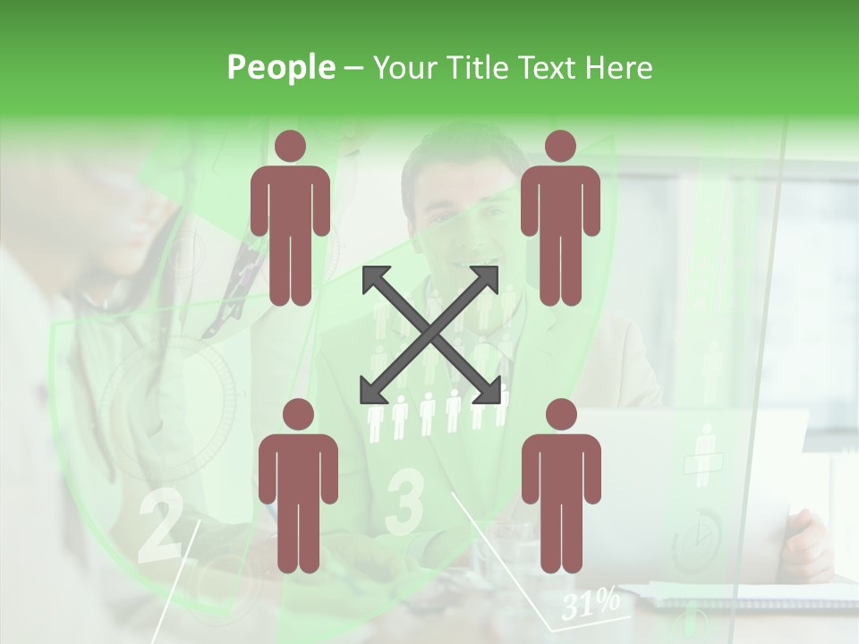Graph Discussing Positive PowerPoint Template