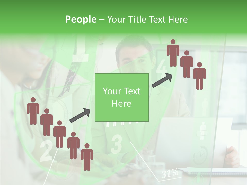 Graph Discussing Positive PowerPoint Template