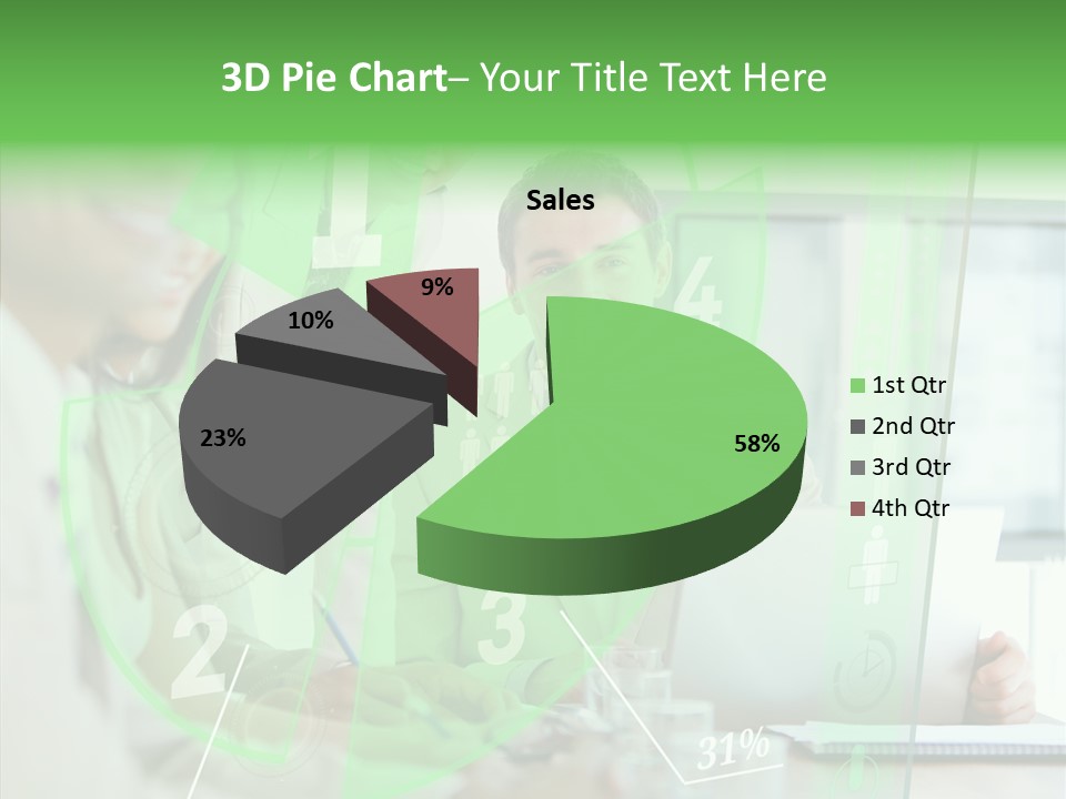 Graph Discussing Positive PowerPoint Template