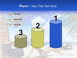 Turquoise Girl Boat PowerPoint Template