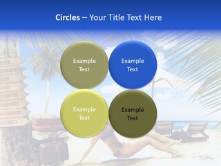 Turquoise Girl Boat PowerPoint Template