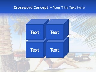 Turquoise Girl Boat PowerPoint Template