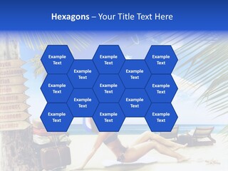 Turquoise Girl Boat PowerPoint Template
