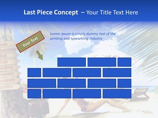 Turquoise Girl Boat PowerPoint Template
