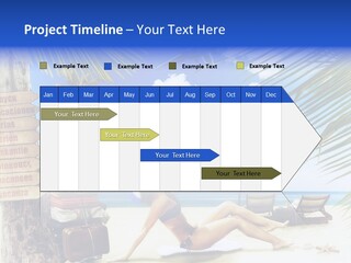 Turquoise Girl Boat PowerPoint Template