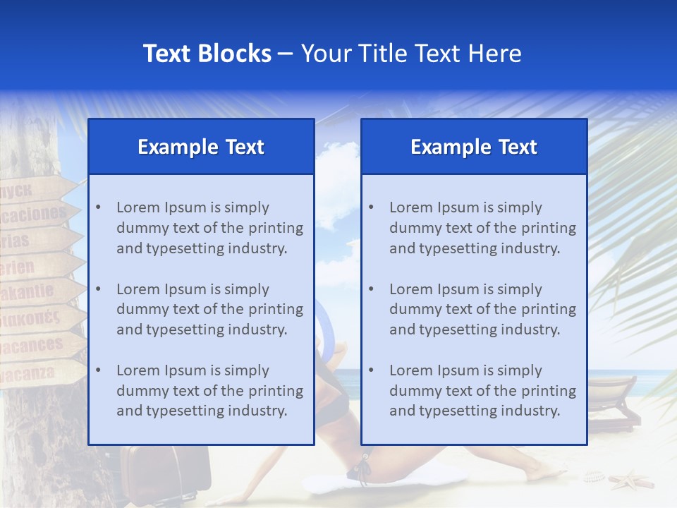 Turquoise Girl Boat PowerPoint Template