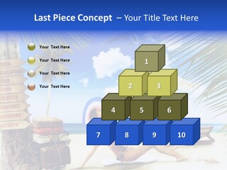 Turquoise Girl Boat PowerPoint Template