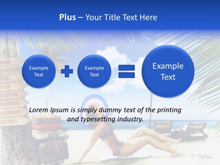 Turquoise Girl Boat PowerPoint Template