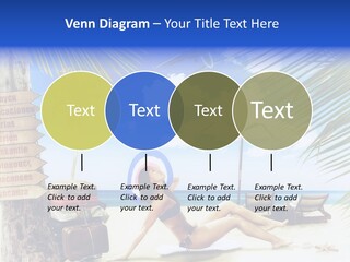 Turquoise Girl Boat PowerPoint Template