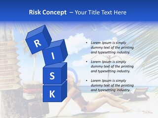 Turquoise Girl Boat PowerPoint Template