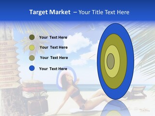Turquoise Girl Boat PowerPoint Template
